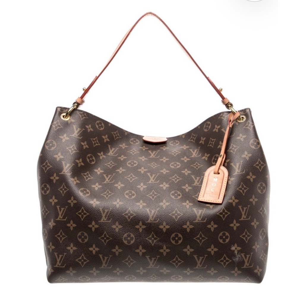 Louis Vuitton Graceful MM Monogram Canvas Hobo Shoulder Bag Brown M43704
